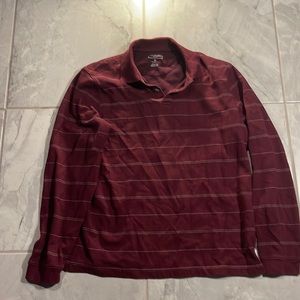 Van Huesen long sleeve polo cotton polyester blend medium maroon